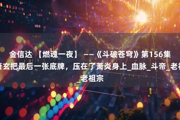 金信达 【燃魂一夜】 ——《斗破苍穹》第156集：萧玄把最后一张底牌，压在了萧炎身上_血脉_斗帝_老祖宗
